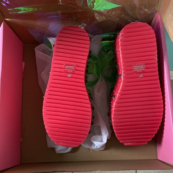 Size 8 Sugar Thrillz Watermelon Platform Jelly Sandals - Picture 5 of 7